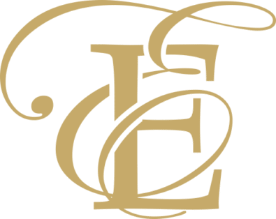 A gold colored letter e with the letters e and f